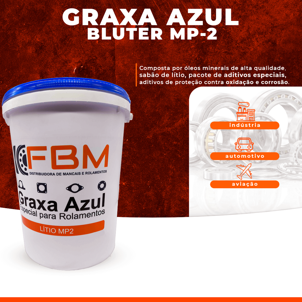 Graxa azul Lítio FBM MP-2 - Balde 10kg
