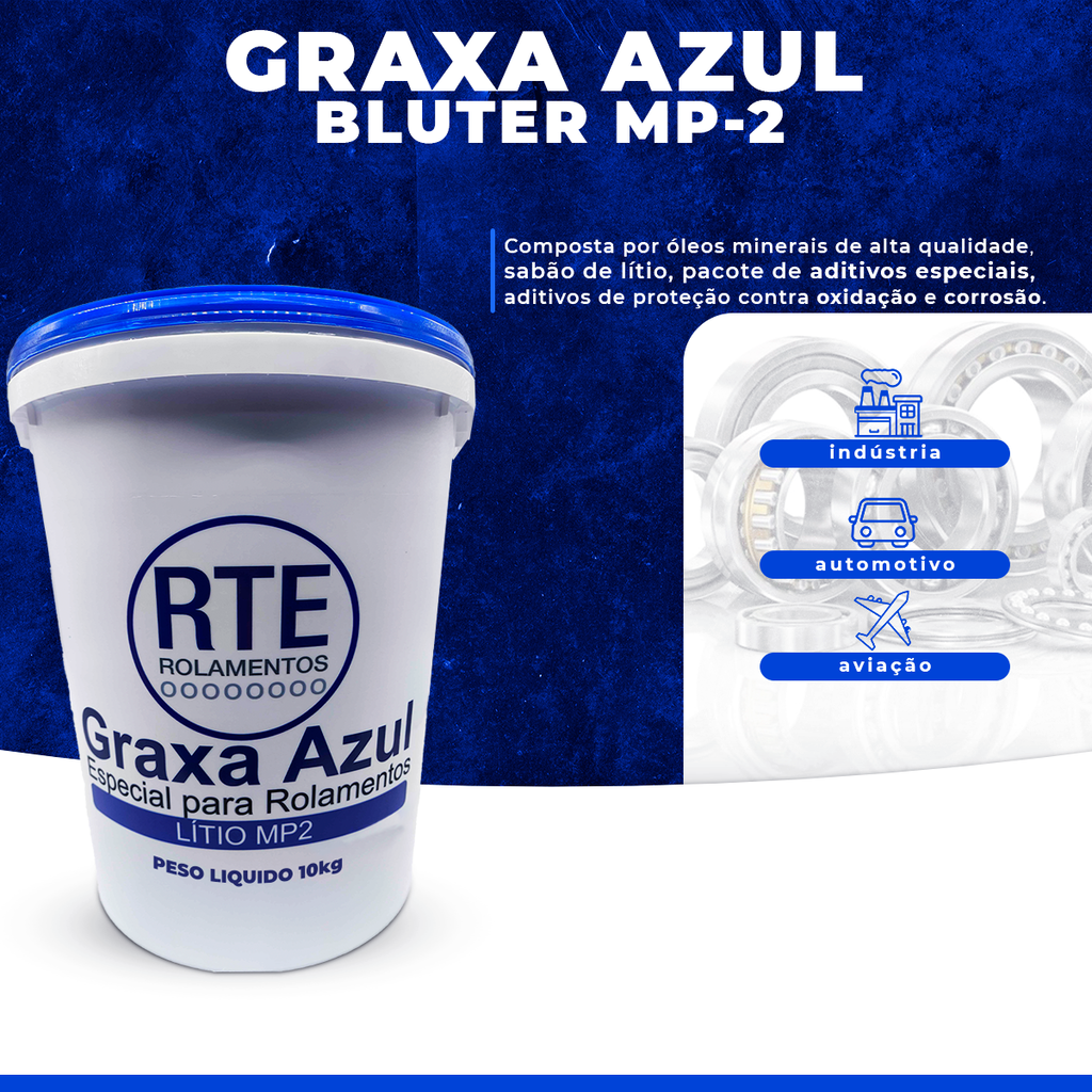Graxa azul Lítio RTE MP-2 - Balde 10kg