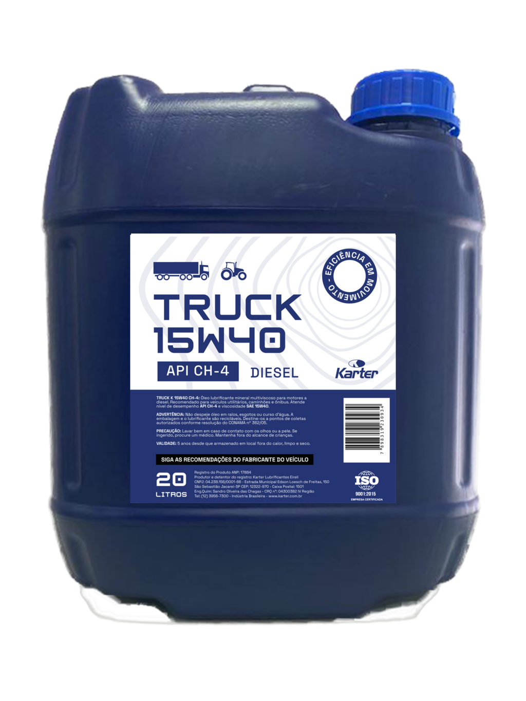 Óleo Karter Truck 15W40 CH-4 - Bombona 20 Litros