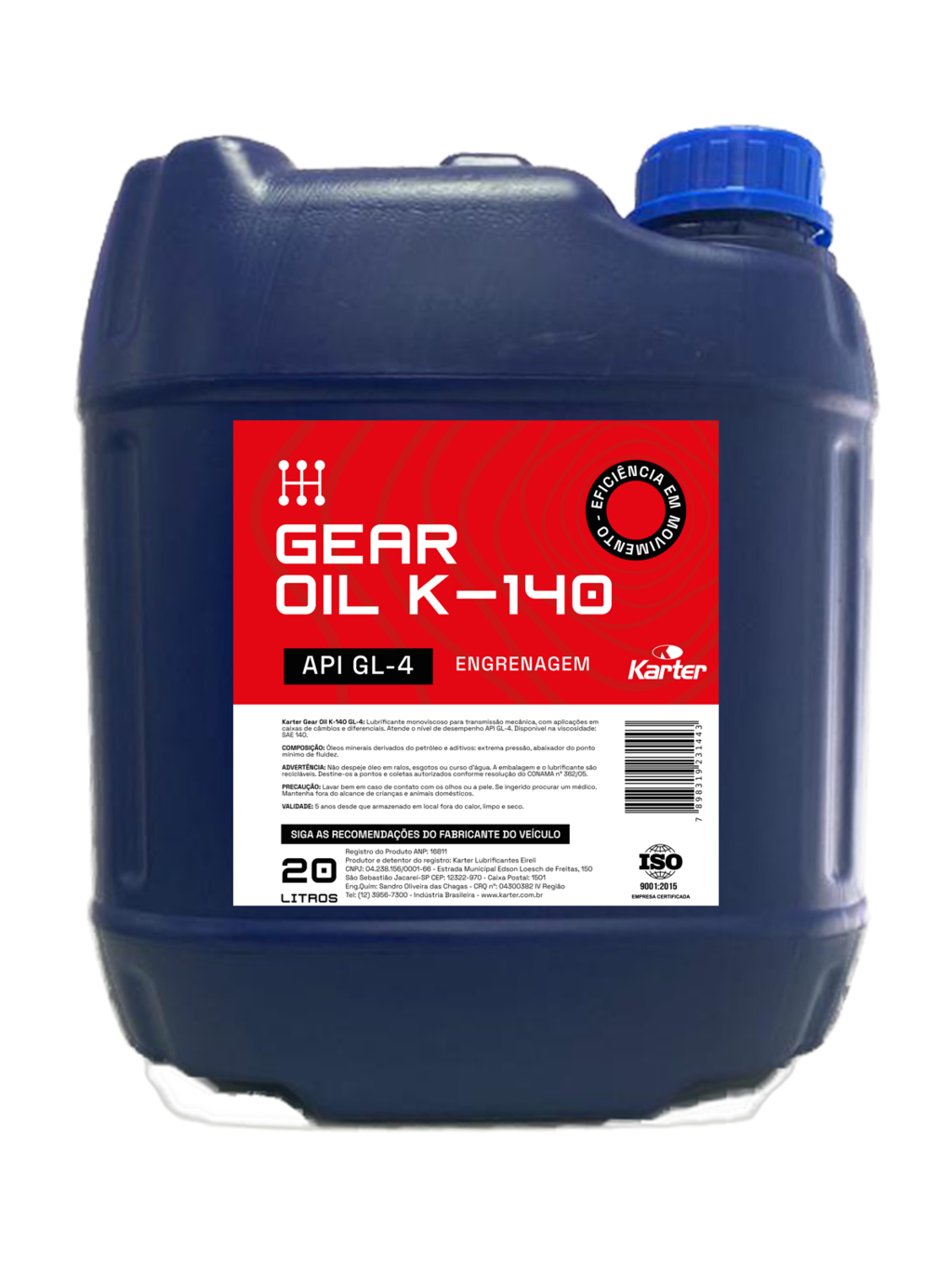 Óleo Karter Gear Oil K-140 API-GL-4 - Caixa com 4 x 5 Litros