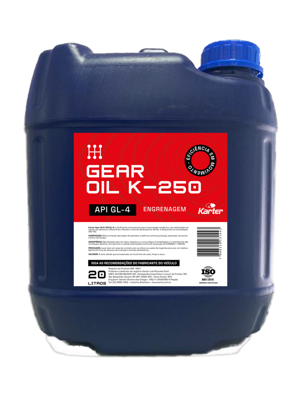 Óleo Karter Gear Oil K-250 API-GL-4 - Caixa com 24 x 1 Litro