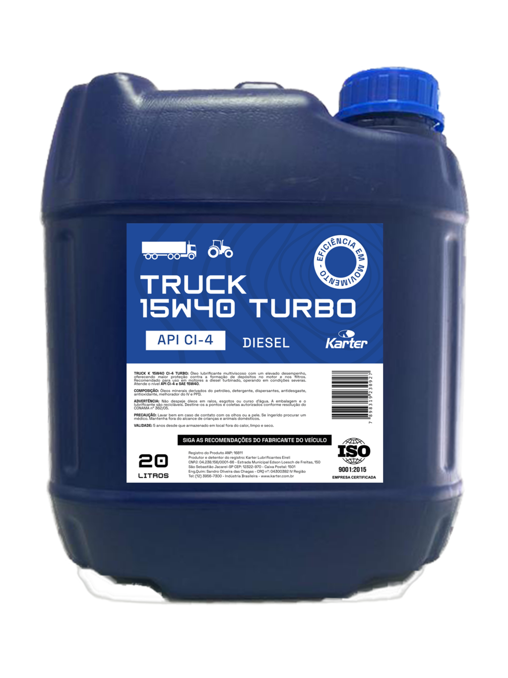 Óleo Karter Truck 15W40 CI-4 - Bombona 20 Litros